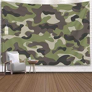 Tapiz para colgar en la pared, patrón de decoración abstracto militar