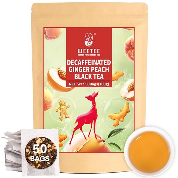 WT WEETEE DECAF GINGER PEACH BLACK TEA BAGS...