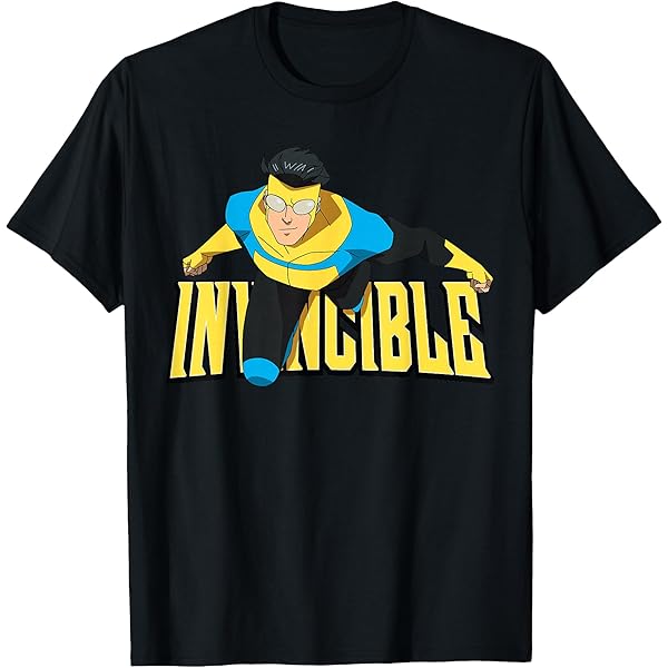 Amazon.com: INVINCIBLE Unisex-Adults Black Cartoon T-Shirt