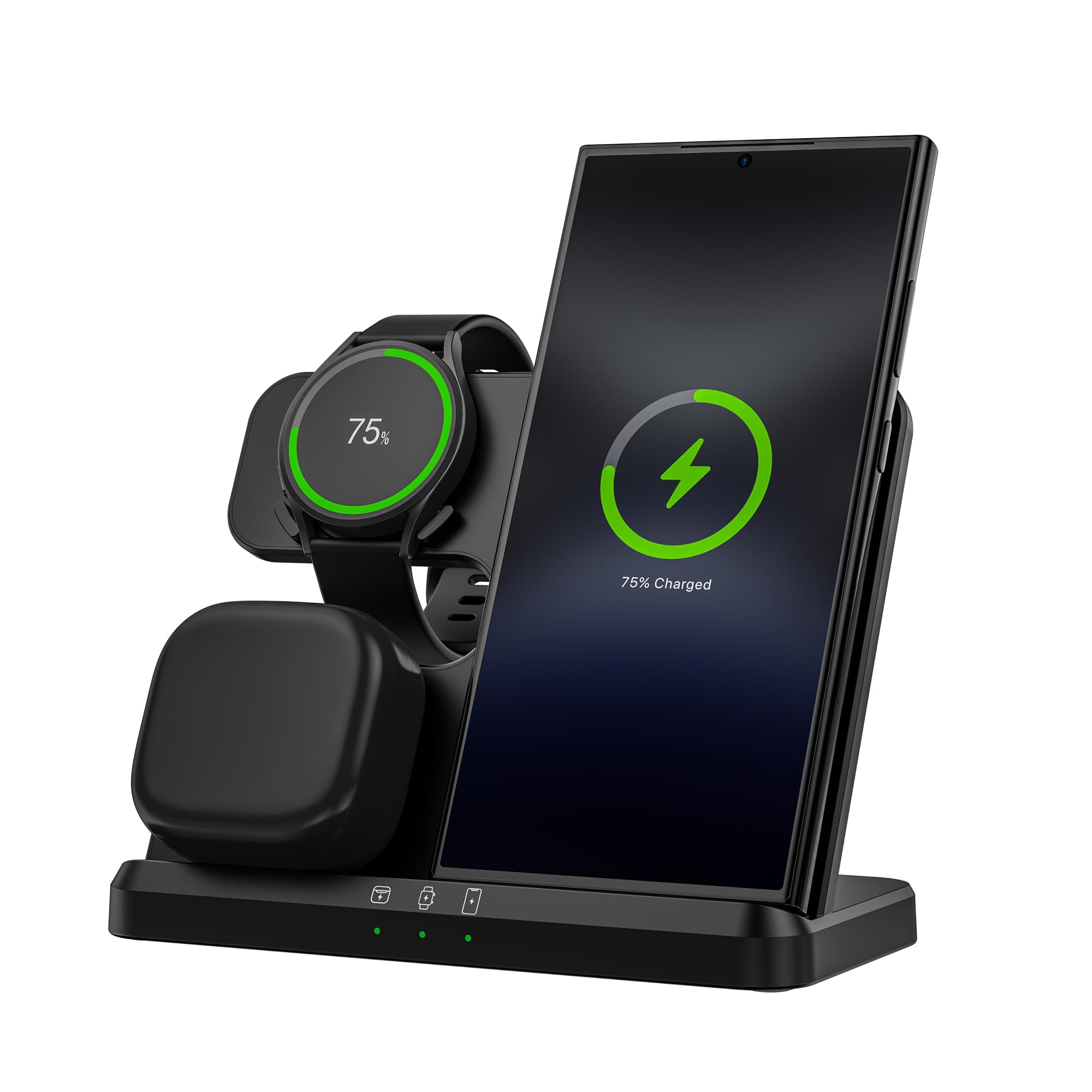 Photo 1 of Wireless Charging Station for Samsung: 3 in 1 Wireless Charger for Samsung Galaxy Watch 7/6/5/4/Pro Classic Galaxy Buds - Charger Dock Stand for S25/S24/Ultra/S23/S22/S21 Note Z Fold Android