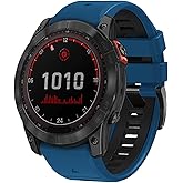 26mm watch band for garmin fenix 7x sapphire solar fenix 6x pro solar fenix 5x 3 hr quick release fit dual color silicone watch strap replacement for garmin epix 2 pro sapphire 51mm Descent MK1/2/2i
