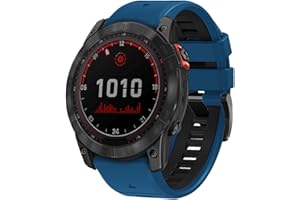 OUTVI 26mm watch band for garmin fenix 7x sapphire solar fenix 6x pro solar fenix 5x 3 hr quick release fit dual color silicone watch strap replacement for garmin epix 2 pro sapphire 51mm Descent MK1/2/2i