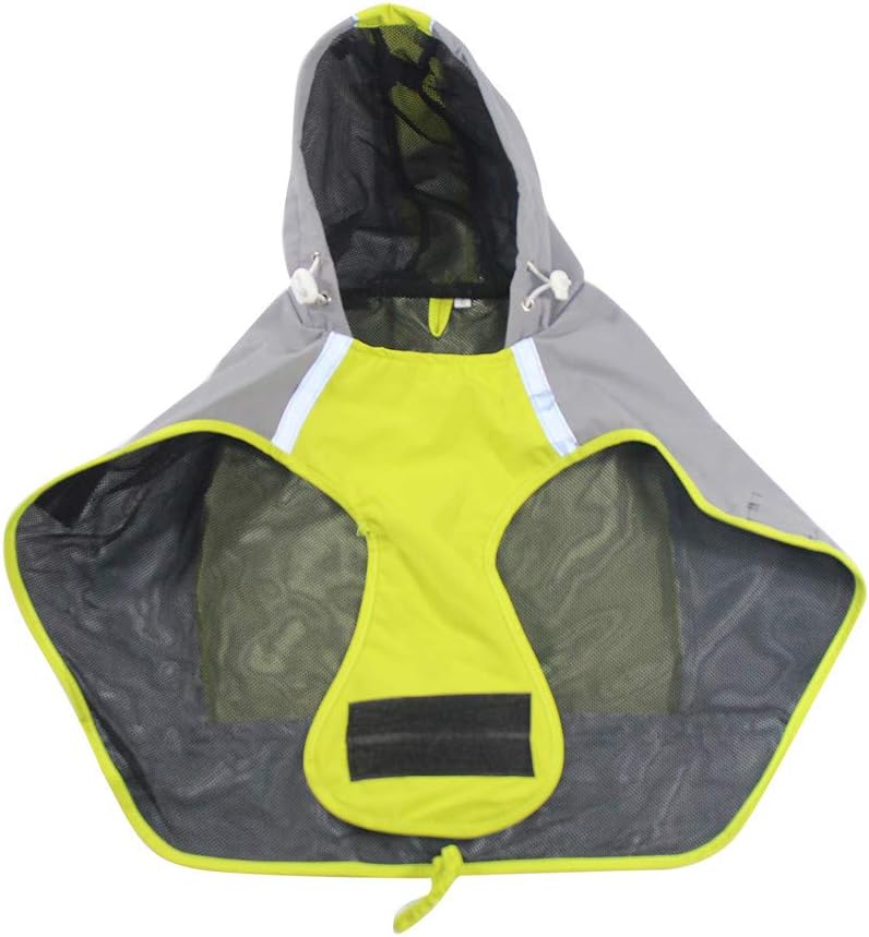 TozuoyouZ Dog Waterproof Raincoat, Hoodies Lightweight Packable Jacket with Stripes for High Visibility Safety (Green,L)