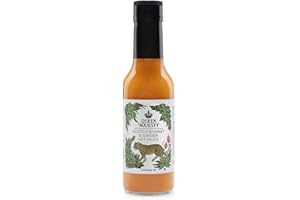 Queen Majesty Scotch Bonnet & Ginger Hot Sauce, 5 oz - All Natural Scotch Bonnet, Habanero, & Ginger Condiment - Vegan, Kosher, Gluten Free, non GMO, No Sugar, Award Winning & Featured on Hot Ones