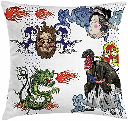 Amazon Com Ambesonne Dragon Throw Pillow Cushion Cover Japanese