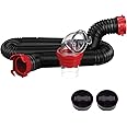 Valterra 15-Foot Dominator RV Sewer Hose Kit, Universal Sewer Hose for RV Camper, Includes 15-Foot Hose with Rotating Fittings, 90 Degree ClearView Sewer Adapter, and 2 Drip Caps