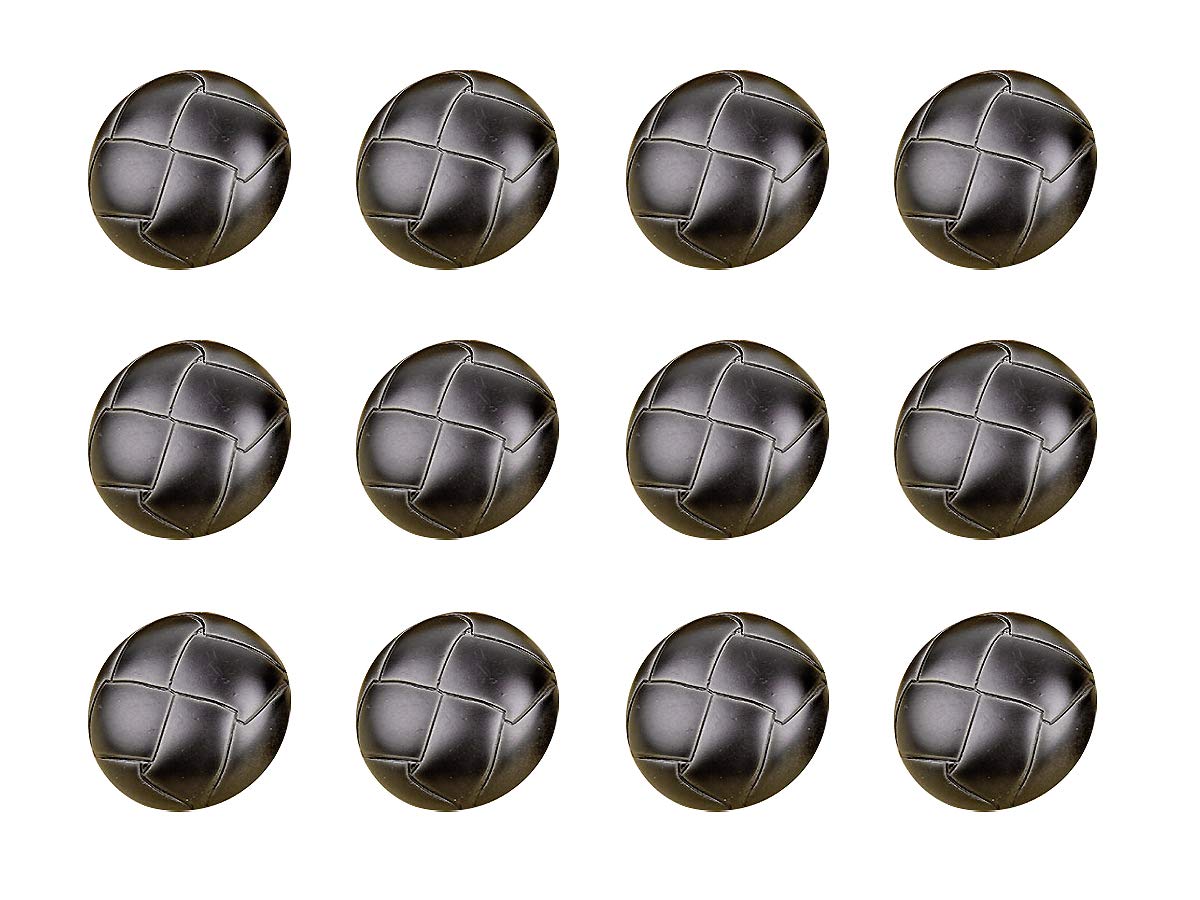 RECHERE 12 PCS Football Pattern Imitation Leather Style Plastic Shank Buttons Craft for DIYS Sewing Embellishment (Black,22mm) — image 1