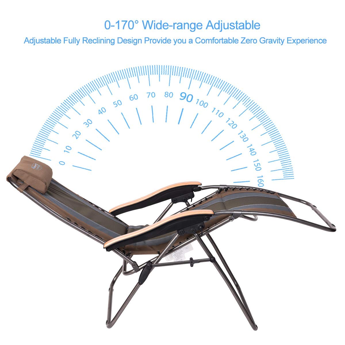 Timber Ridge Zero Gravity Locking Patio Outdoor Lounger Chair Oversize Xl Padded Adjustable Recliner With Headrest Support 350lbs Renewed Patio Seating Chairs