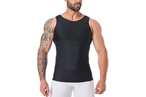 YOWODA Mens Body Shaper, Compression Shapewear Vest Slimming Undershirt Tank Top, Tummy Control Chest, Hide Gynecomastia