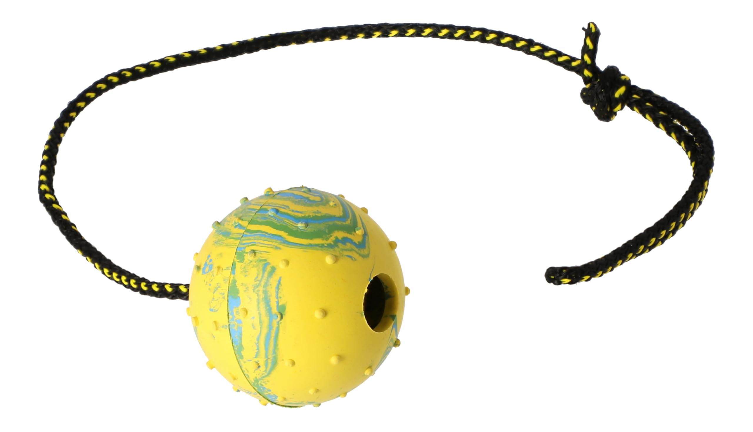Dingo Fetch Ball Made of Hard Rubber with a String, Large, for Aport Game Dog Training 17298