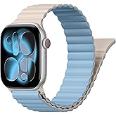 Magnetic Sport Bands for Apple Watch Band 40mm 38mm 41mm 42mm 44mm 45mm 46mm iWatch bands for Women Men,Silicone Loop Strap Wristband for Apple Watch Series 11 10 9 8 7 6 5 4 3 SE 3/2nd Ultra/3/2 49mm