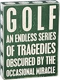 Primitives by Kathy Green Golf Ball Trimmed Box Sign, 6 x 8-Inches, Tragedies