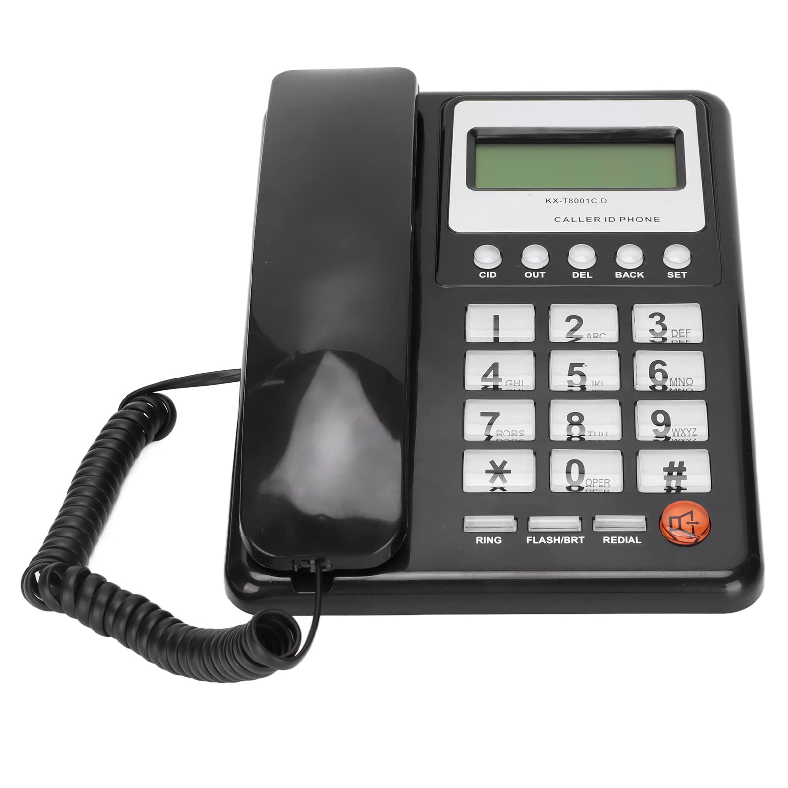 Corded Telephone, Desktop Landline Telephone with LCD Display and Caller ID, Semi Hands Free Standard Phone for Home/Hotel/Office, FSK/DTMF Dual System, pre-dial, redial, calculator(black)