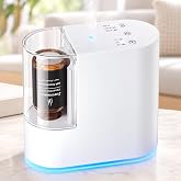 JUREMOUXA Waterless Essential Oil Diffuser, UltraQuiet &amp; Rechargeable,White | 7-Color LED, Fits 5&ndash;20 mL Bottles,360&deg; Leak-Resistant, Rechargeable,wireless,1/2/4H/ON Timer, 3 Mist Modes, 400&ndash;700 sq ft