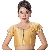 Gada Sisters Womens Designer Saree Blouse Readymade - Indian Art Silk Solid Saree Blouse Short Sleeve