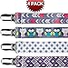Pacifier Clip For Girls Boys and Teething Toys teething Ring 4 Pack Polyester Premium Quality FREE Potty Training And Baby Sleep Ebook Chart Pacifier Clips are Perfect For Baby Shower Gift