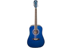 Oscar Schmidt OG1TBL-A 3/4 Size Dreadnought Acoustic Guitar. Transparent Blue