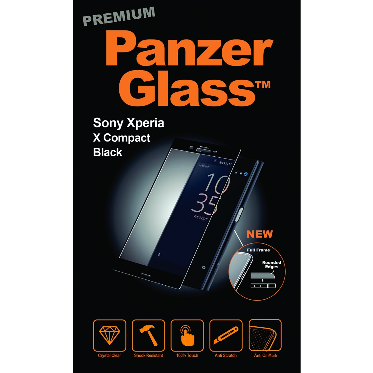 PanzerGlass Compact Premium Screen Protector for Xperia X - Black