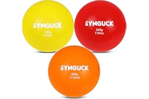 SYNGUCK 3 Pack Plyometric Weighted Balls for Baseball & Softball Training Set (4.6/7.9/17.6 oz) Improve Power, Pitching, Hitting - Perfect for Yoga, Fitness, Plyometrics - All Skill Levels