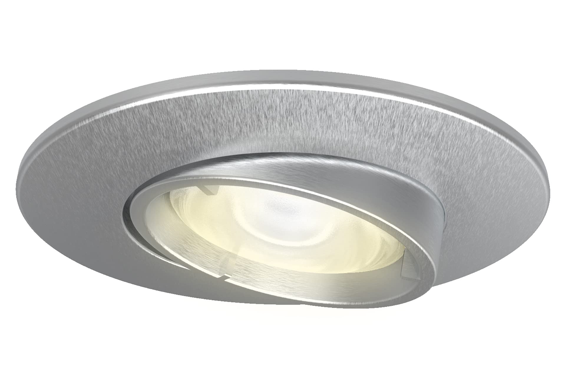 4lite Fire-Rated Indoor Downlight (Satin Chrome) Adjustable GU10 LED Spotlight IP20 Rating - 4L1/2208-4yr Guarantee