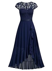 Miusol Women's V Neck Elegant Lace Ruffle
