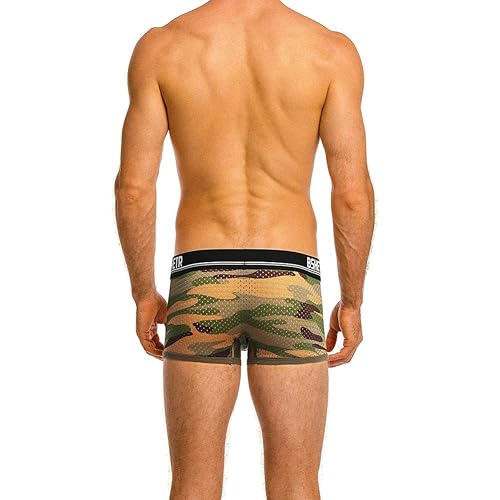 BSHETR Men's Underwear Trunks 3-Pack Camouflage Mesh Breathable - Main Image