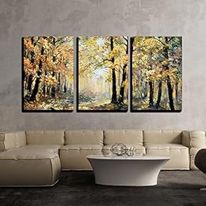 Oil Painting Landscape Autumn Forest Full of Fallen...