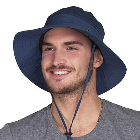 LAOWWO Sonnenhut Sommer Outdoor Klettern Bergsteigen Wandern Angeln Hut Mann Atmungsaktives Gewebe UPF50+ UV Schutz Eimer Bre