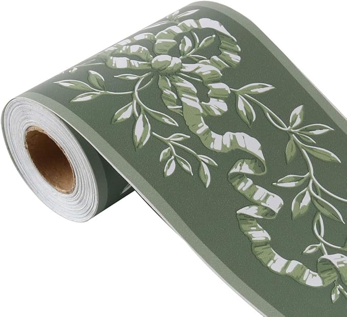 Sourcing Map Wall Paper Border Self Stick Wall Covering PVC Floor Borders For Kitchen Bathroom Bedroom Wall Decor Paper, Wave Pattern Pink, 3.94 Inch By 32.8 Feet