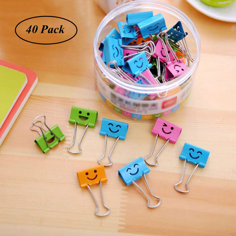 Small Colored Paper Binder Clips, Coideal 19mm Assorted Metal Foldback