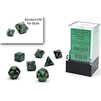 Chessex Dice Set – 10mm Translucent Red/White Plastic