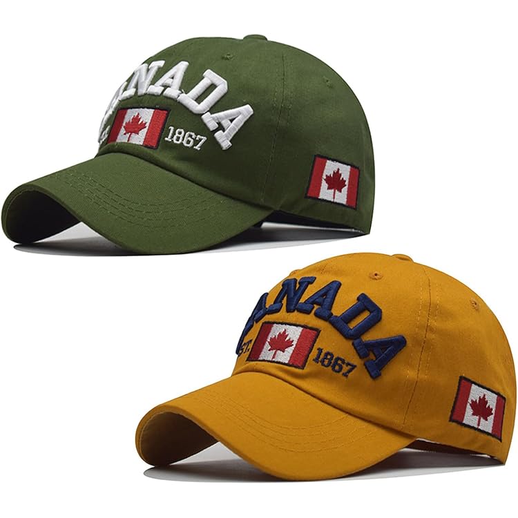 Funshow 3 Pack Canada Flag Baseball Cap Vintage Dad Hat for  display picture 1