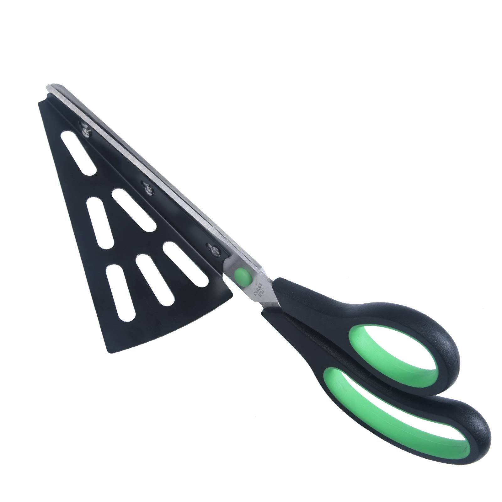 flintronic Pizza Scissors, Stainless Steel Kitchen Shears with Detachable Pizza Shovel, (Multi-Function Not just for Pizza) Kitchen Gadget（Green）