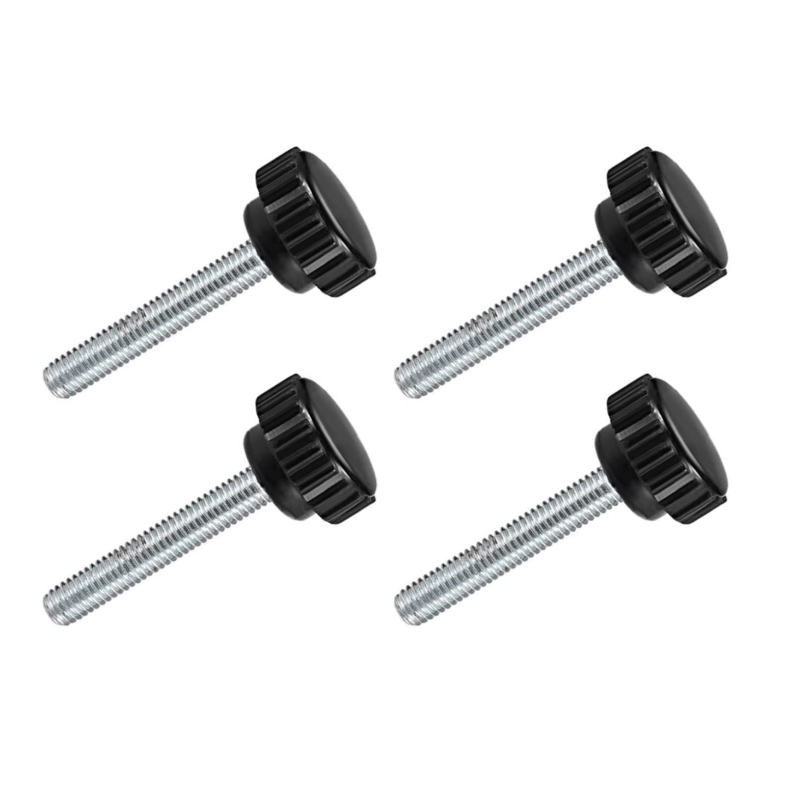 TA-VIGOR 4Pcs M6 x 40mm Male Thread Knurled Clamping Knobs Grip, 20mm Dia Carbon Steel Thumb Screw Clamping Handle Bolt with Thermoset Plastic Knobs