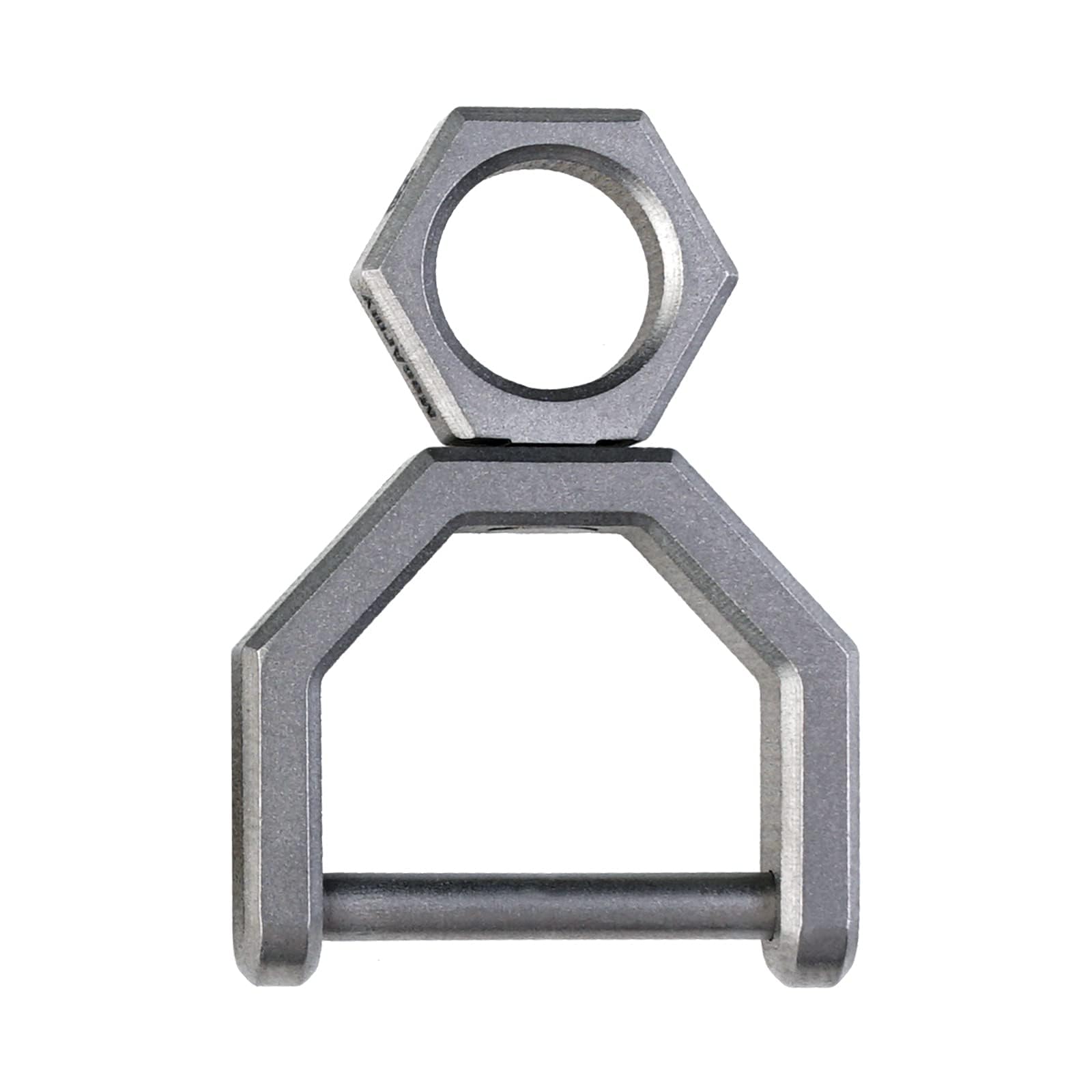 MecArmy CH5 Titanium Rotatory D Shape Key Ring, Utility Keyring with Screw Shackle, Car Key Tool Key Ring for Everyday Carry - Grey - Medium (Large)