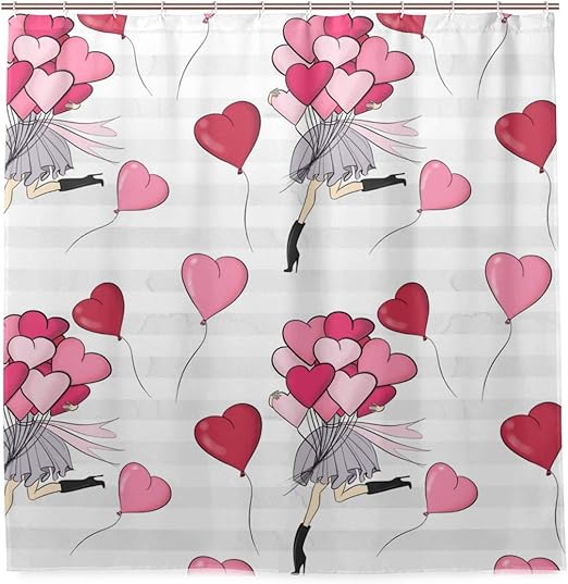 Vdsrup - Cortina de Ducha con Forma de Globo para el día de San