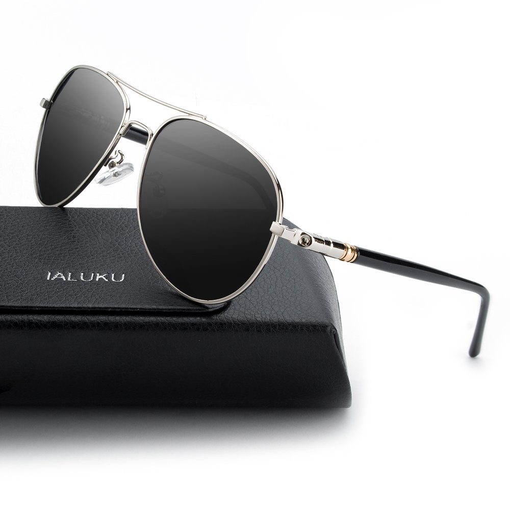 IALUKU Classic Aviator Polarized Sunglasses For Women Men Pilot Coating Lens