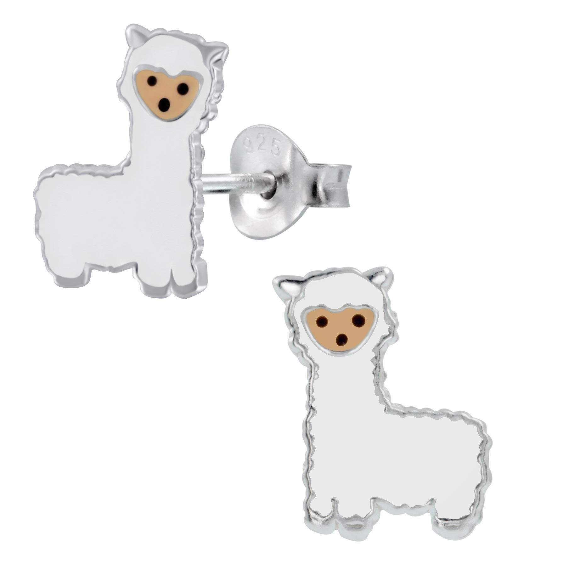 Sterling Silver Llama Alpaca Animal Earrings