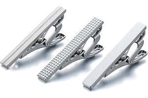 AnotherKiss Men's Fashion Alloy Metal 1.5" Skinny Tie Clip - 3 Pcs Set