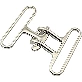 JCBIZ 2PCS Silver 4.0cm Interlocking Metal Belt Buckle Clasp Accessories for DIY Waist Hand Sewing Dress Making