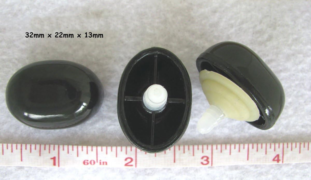 bangdan Oval Plastic Safety Noses, Buttons, Eyes, Teddy Bear, 32mm black 12 pcs