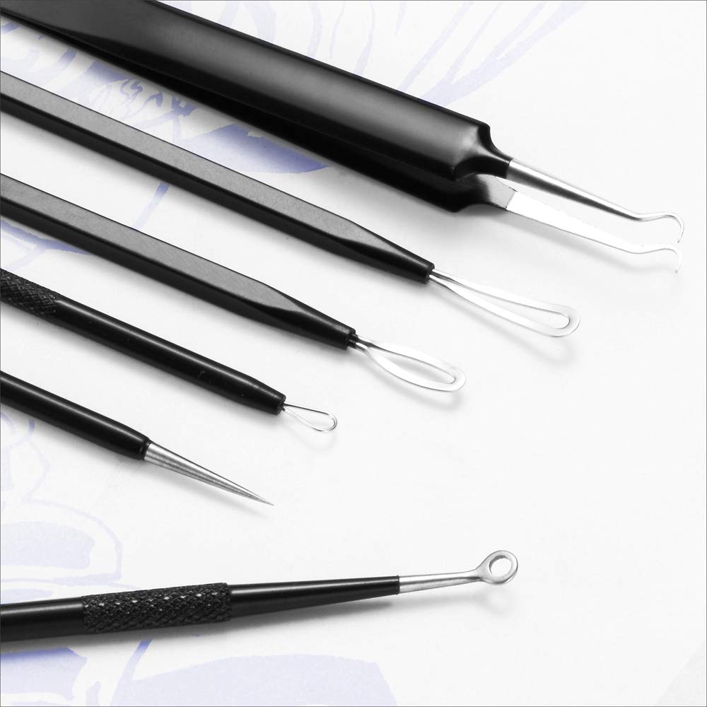 Tomata Blackhead Remover Comedone Extractor - (6 Piece Kit) - Professional Stainless Pimples Comedone Extractor Removal Tool: Beauty