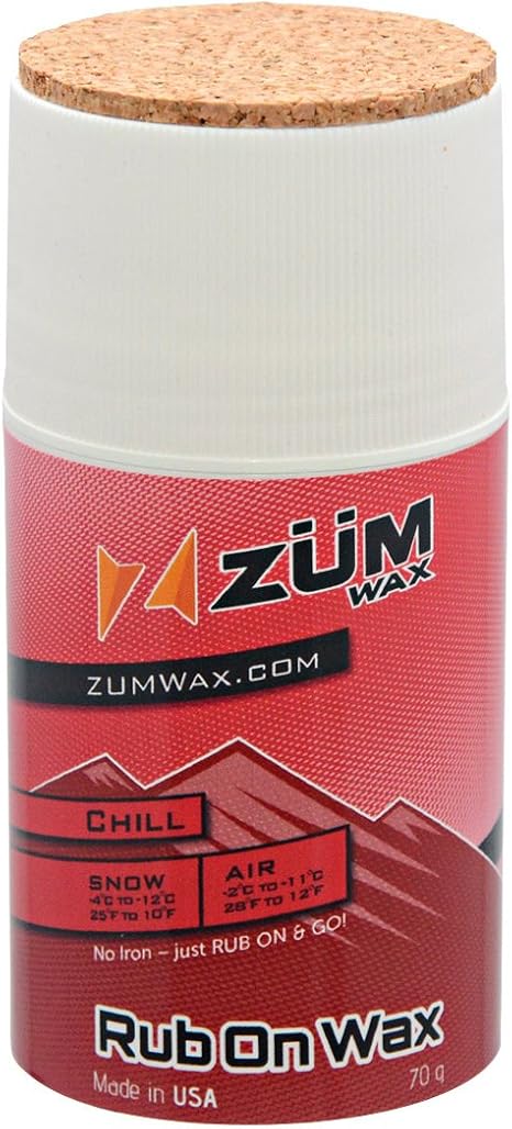 ZUMWax Rub On Wax – Cire Universelle Ski/Snowboard (70g – Toutes Températures – Application Rapide)