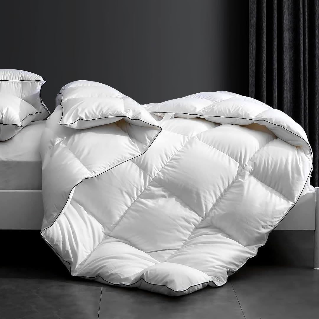Photo 1 of Luxury Down Feather Comforter Twin Size-Bed Duvet Insert-Ultra-Soft & Cozy Hotel Collection White -Twin/Twin XL Size(68"X90")