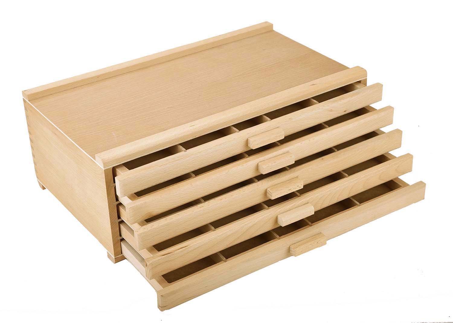 Vencer 5 Drawer Wood Art Storage Box for Pencil, Pen, Pastel, Marker