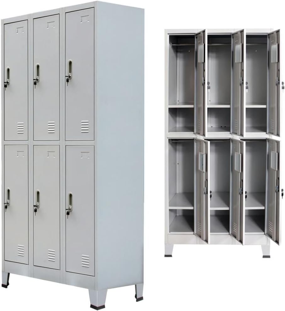yorten Casier Metallique avec 6 Compartiments Vestiaire Armoire à