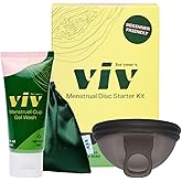 Viv For Your V Premium Soft Menstrual Disc Kit, Flexible Small Period Disc, Pull Tab Ring Easy Removal, Cleansing Gel Wash, Travel Pouch, Comfortable 12 Hour Wear, Reusable, Medical Grade Silicone