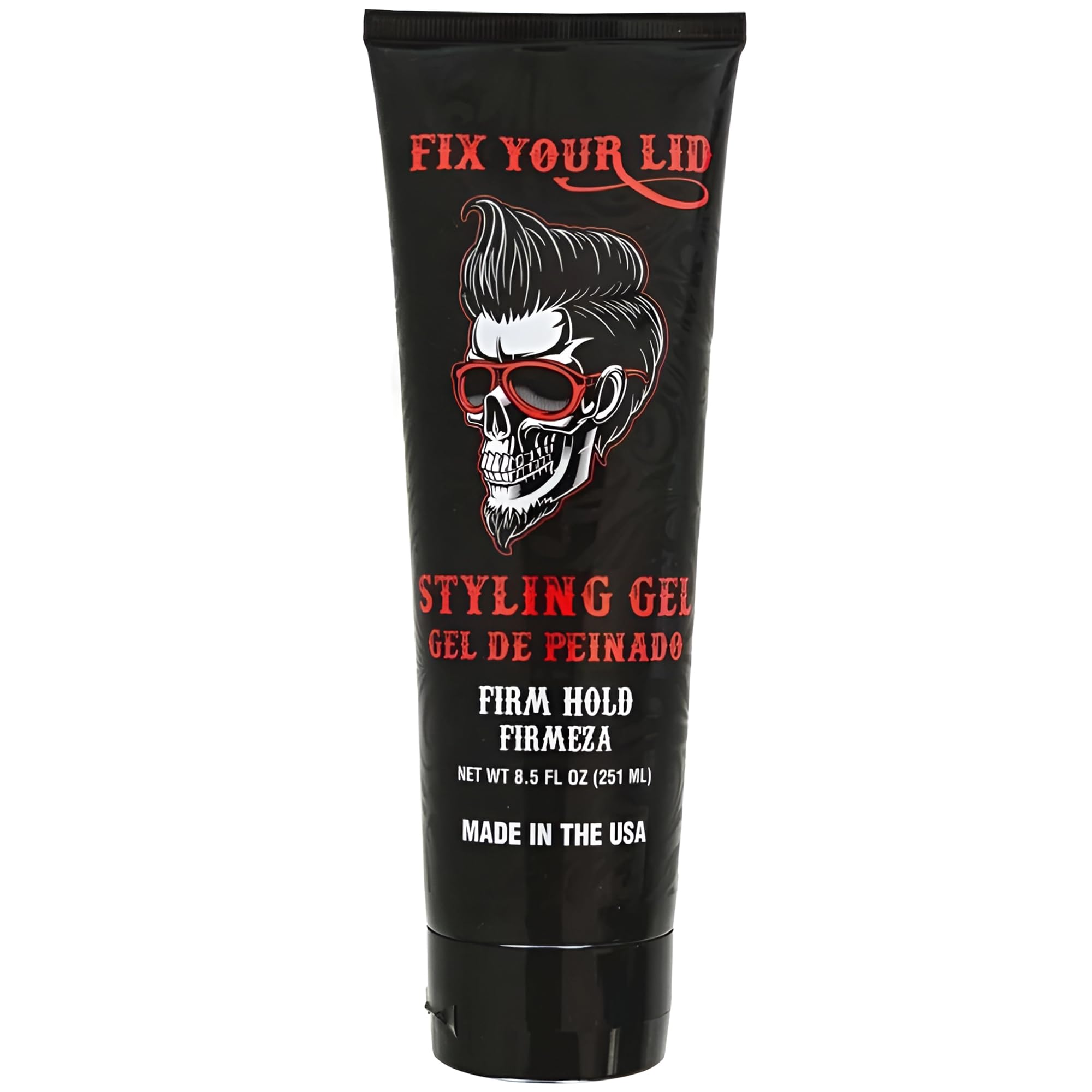 Fix Your Lid Styling Gel for Men's Hair - Firm Hold with Fuller Look - Strong Hold Gel for All Men's Hair Types & Styles - Easy To Wash Out - 8.5 Oz