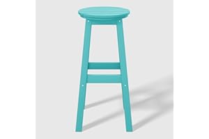 WestinTrends 29" HDPE Outdoor Patio Round Bar Stool, Turquoise