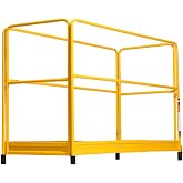 VEVOR 6 Foot Scaffolding Safety Guardrail, Rustproof Solid Carbon Steel Scaffold Guard Rail of 55.4 lbs Load Capacity, Baker Style Metal Guardrails Accessory System for Scaffolding Platform, Yellow